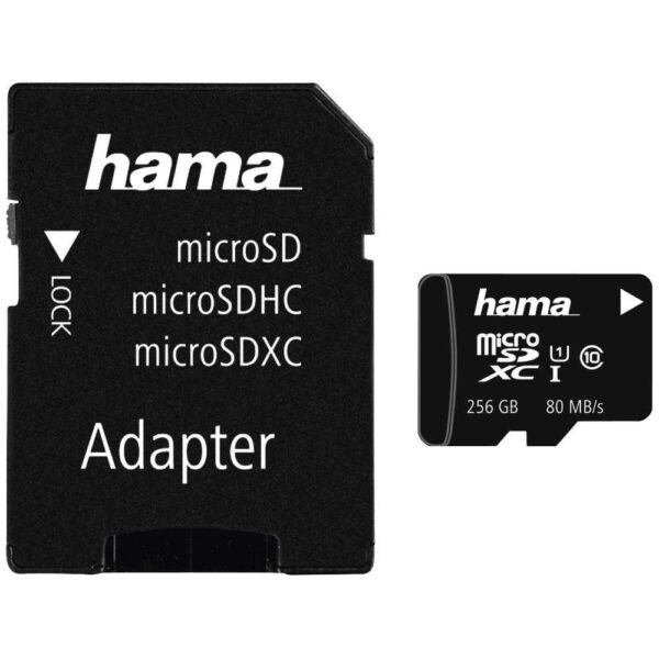 Card de memorie Hama SDXC256GB, 256GB, Clasa 10 + Adaptor - Cod produs: 142834