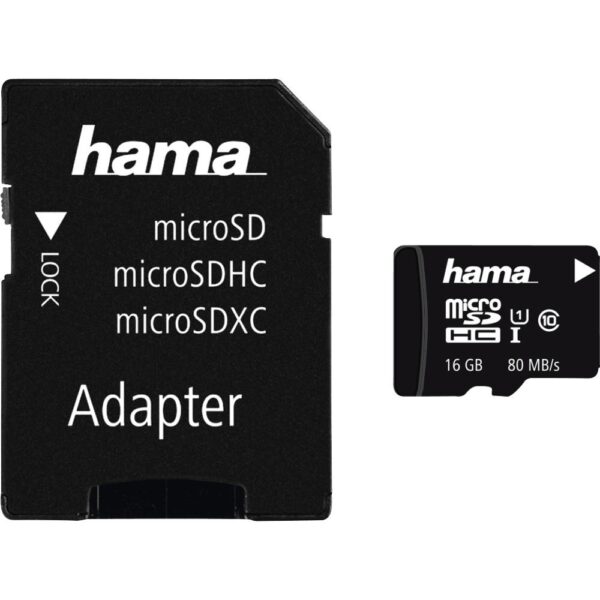 Card de memorie Hama 124138 MicroSDHC, 16GB, Clasa 10 + Adaptor - Cod produs: 118301