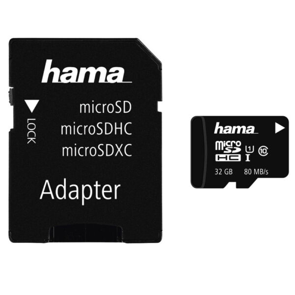 Card de memorie Hama 124139 MicroSDHC, 32GB, Clasa 10 + Adaptor - Cod produs: 118302