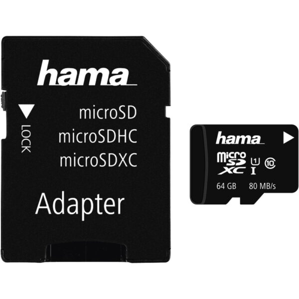 Card de memorie Hama 124140 MicroSDXC, 64GB, Clasa 10 + Adaptor - Cod produs: 118303
