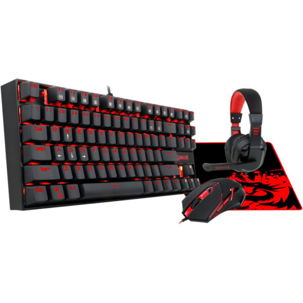 Kit Tastatura + Mouse + Pad + Casti Gaming Redragon 4 in 1, PC Gamer Value Combo - Cod produs: 123320