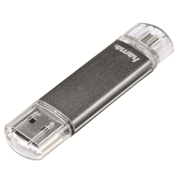 Memorie USB Hama 123925 Laeta Twin, 32GB, OTG, USB 2.0, Gri - Cod produs: 86465