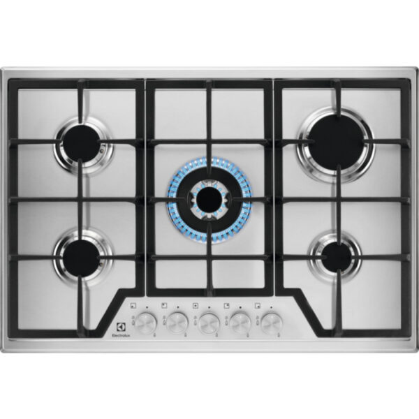 Plita incorporabila Electrolux KGS7536SX, Gaz, 5 arzatoare, Wok - Cod produs: 137173