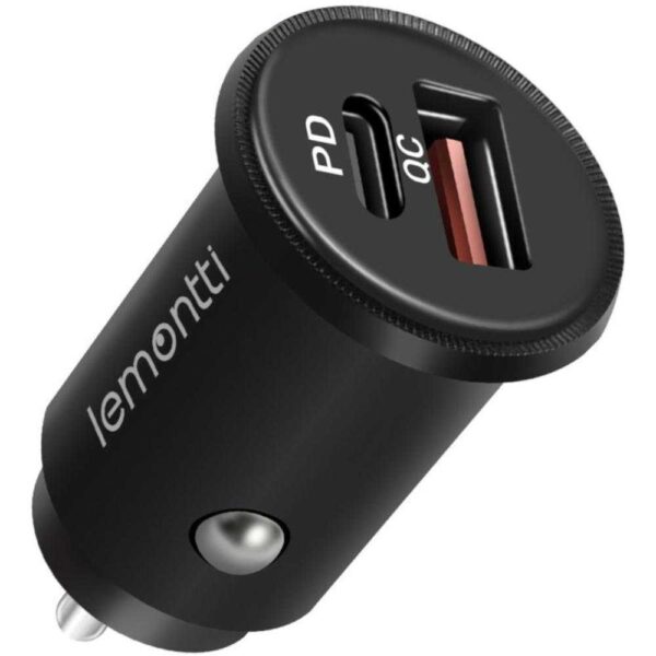 Incarcator Auto Lemontti LEMIAPDQCBK, Quick Charge, Negru - Cod produs: 141241