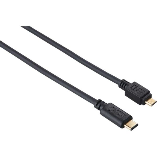 Cablu de date Hama 135713, MicroUSB, Type-C, 0.75m, Negru - Cod produs: 142671