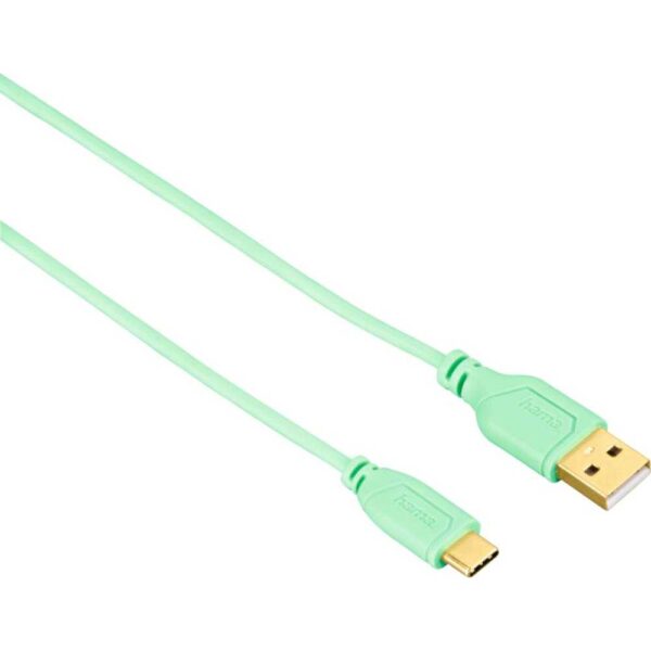 Cablu de date Hama Flexi-Slim, Type-C, 0.75m, Verde - Cod produs: 142673