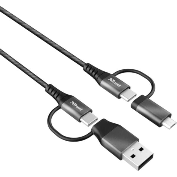 Cablu de date Trust Keyla, 4-In-1, 1m, Negru - Cod produs: 142758