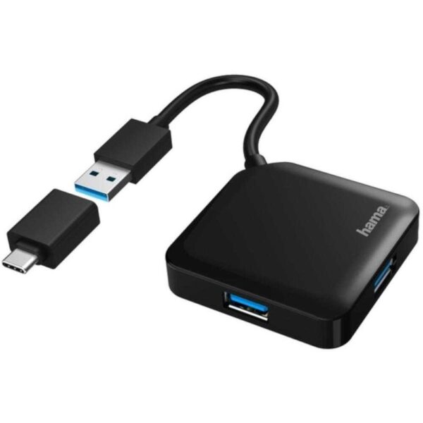 Hub USB Hama 200116, 2 porturi, USB 3.0, Negru - Cod produs: 144997