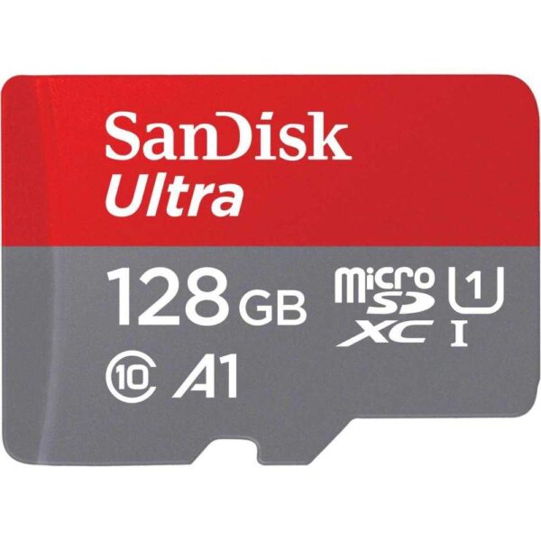 Card de memorie SanDisk Ultra microSDXC, 128GB, 120MB/s, A1 Class 10 UHS-I + SD Adapter - Cod produs: 145005