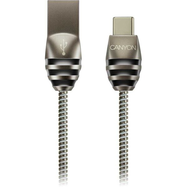 Cablu de date Canyon CNS-USBC5DG, Type-C, 1m, Gri - Cod produs: 145919