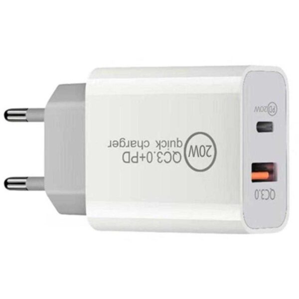 Incarcator retea Lemontti, Type-C, Quick Charge 20W, Power Delivery, Alb - Cod produs: 146610