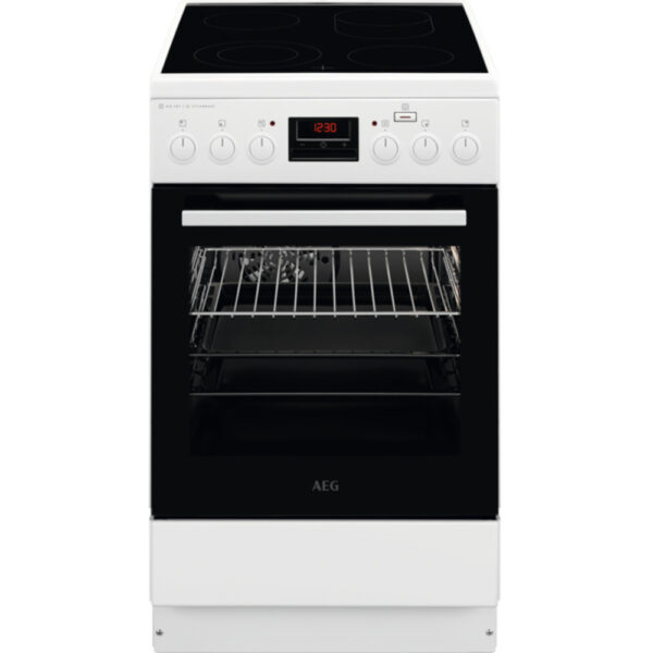 Aragaz electric Aeg CCB56481BW, Plita vitroceramica, Grill, 4 zone de gatit - Cod produs: 147547
