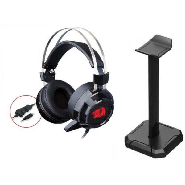 Casti Redragon Siren 2  H301USB-1-BK, Stand Spectre, Telecomanda pe cablu, Iluminare LED, Negre - Cod produs: 148549