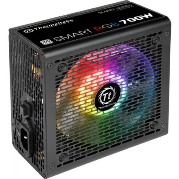 Sursa Thermaltake Smart RGB, 700 W, 80+, PFC Active, Ventilator 120 mm, Single Rail, Eficienta 86% - Cod produs: 148677