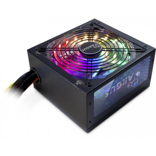 Sursa Inter-Tech Argus RGB-600 II, 600 W, Iluminare RGB, 80+ Bronze, Single rail, Ventilator 140mm, Eficienta 82-86% - Cod produs: 148703