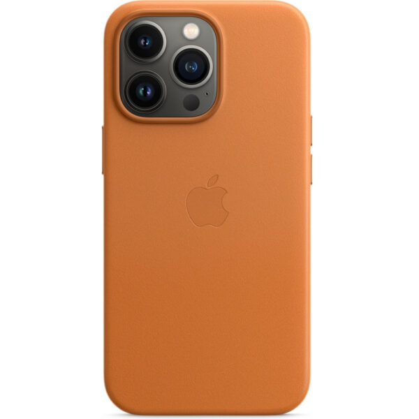 Husa de protectie Apple Leather Case with MagSafe pentru iPhone 13 Pro, Golden Brown - Cod produs: 149295