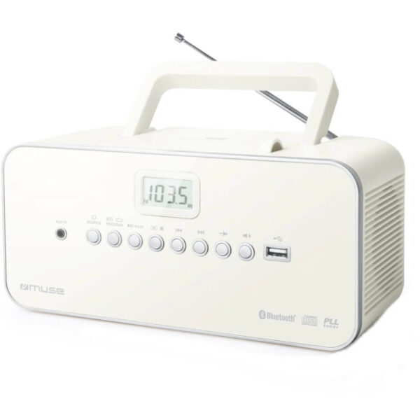Sistem audio portabil Muse M-30 BTN, Bluetooth, CD, Radio, USB, Alb - Cod produs: 149413