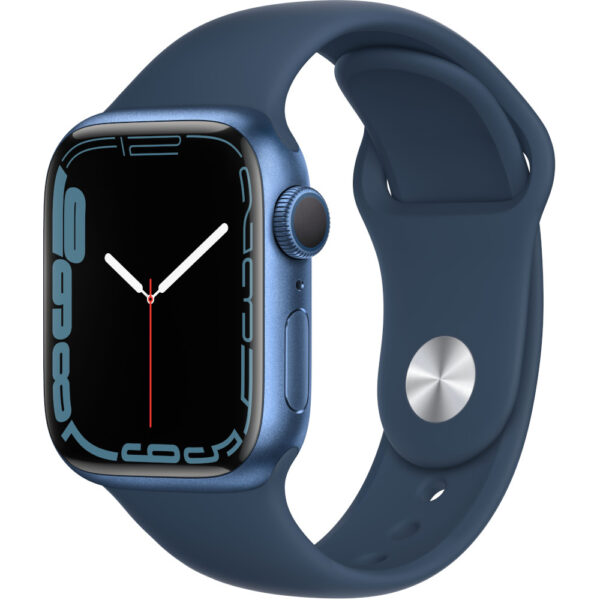 Apple Watch Series 7 GPS, 41mm, Green Blue Aluminium Case, Abyss Blue Sport Band - Cod produs: 149553