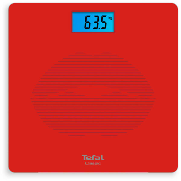 Cantar de baie TEFAL Classic PP1538V0, 160 Kg, Afisaj digital, Pornire/oprire automata, Sticla securizata, Rosu - Cod produs: 150332