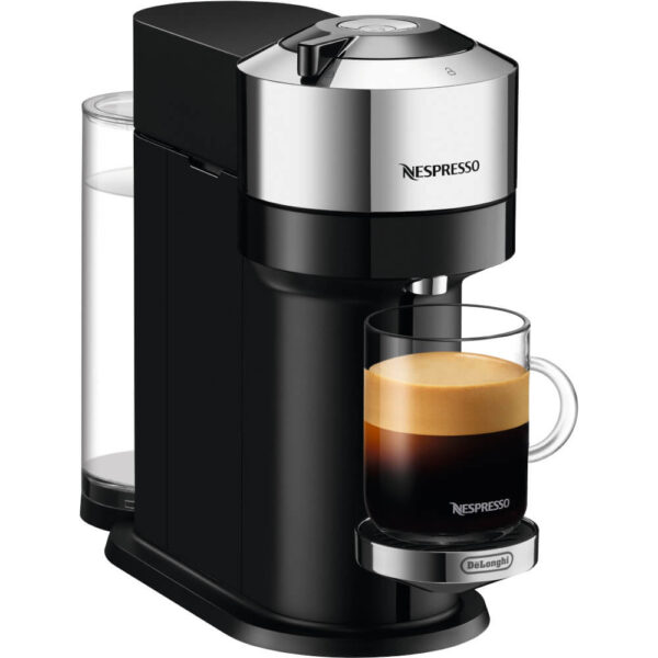 Espressor cu capsule Nespresso-De?Longhi  ENV120.C Vertuo Next, 1500 W, 1.1 L, Control prin Bluetooth si Wi-FI, Tehnologie Centrifusion, Negru/Argintiu - Cod produs: 150824