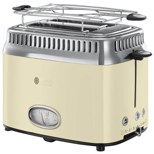 Prajitor de paine Russell Hobbs Retro Vintage Cream 21682-56, 1200 W, 2 felii, Crem - Cod produs: 120006