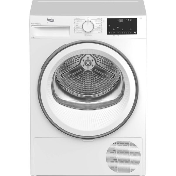 Uscator de rufe Beko B3T67110, Condensare, 7 kg, 15 programe, RecycledDry, Optisense, GentleCare, Aquawave, Auto Anticrease, Ajustare nivel uscare, Clasa B - Cod produs: 150649