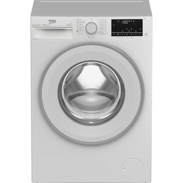 Masina de spalat rufe Beko B3WFU 782C WB, 8 kg, 1200 rpm, SteamCure, Recycled Tub, HomeWhiz, Motor ProSmart Inverter, Aquawave, Blocare acces copii, Anti-Sifonare, Clasa C - Cod produs: 150045