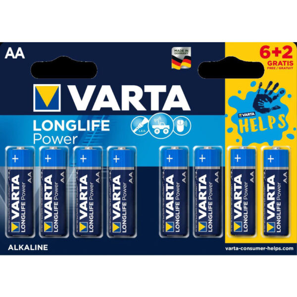 Baterie Varta Longlife Power AA, 6+2 buc - Cod produs: 142151