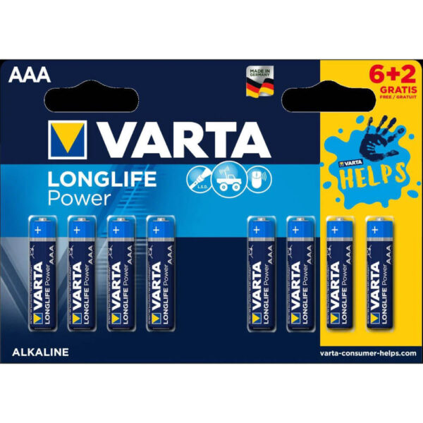 Baterie Varta Longlife Power AAA, 6+2 buc - Cod produs: 142150