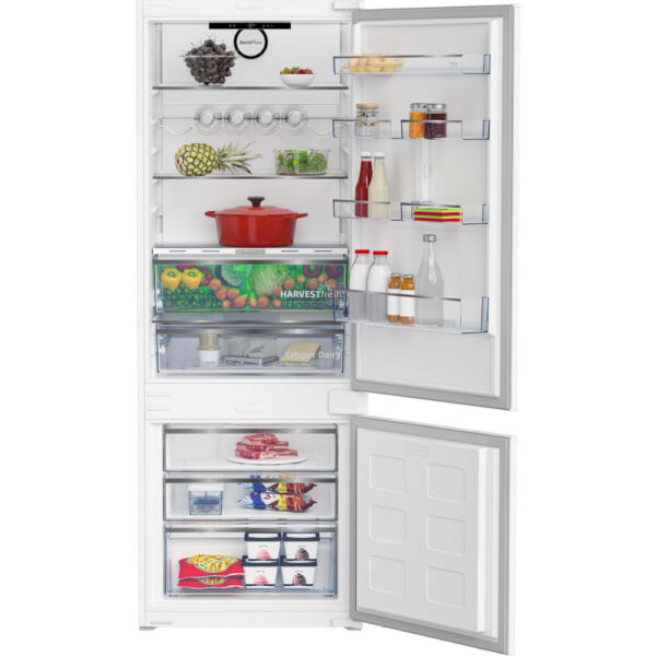 Combina frigorifica incorporabila BEKO BCNE400E40SN, 370 l, No Frost, Raft sticle, HarvestFresh, Display touch control, H 194 cm, Alb, Clasa E - Cod produs: 151224
