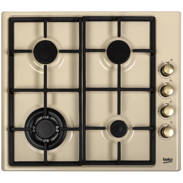 Plita incorporabila Beko HIZG64125SCR, Gaz, 4 Arzatoare, WoK, Rustic Traditional - Cod produs: 93081