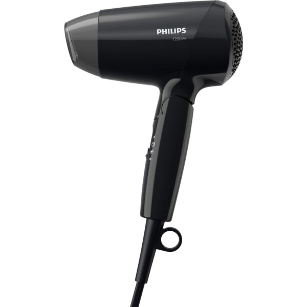 Uscator de par cu maner pliabil Philips BHC010/10, 1200 W, 3 viteze, 3 trepte temperatura, Negru - Cod produs: 135060