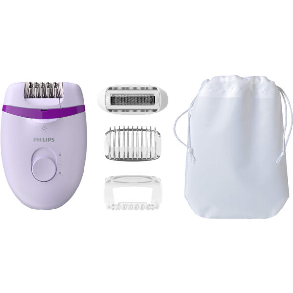 Epilator Philips Satinelle Essential BRE275/00, 2 viteze, Alb/Mov - Cod produs: 135042