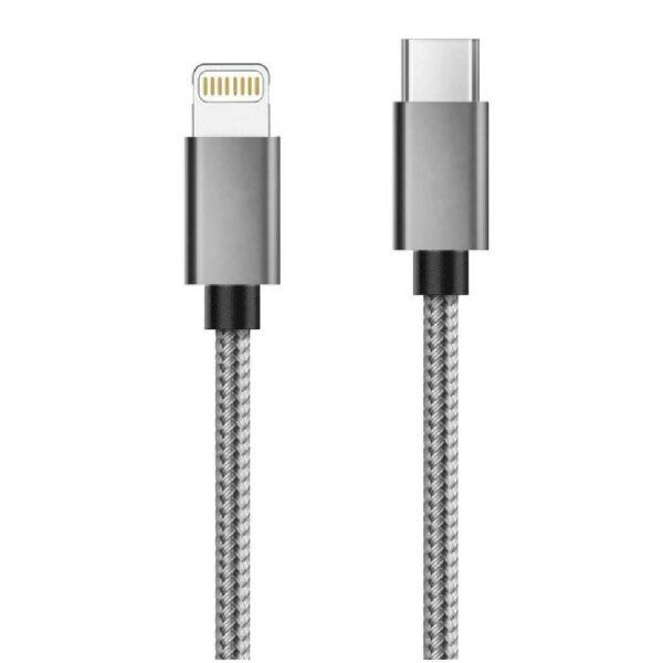 Cablu de date Lemontti LEMCTLMFIGR, USB Type C, compatibil iPhone, 1.5m, Argintiu - Cod produs: 141239