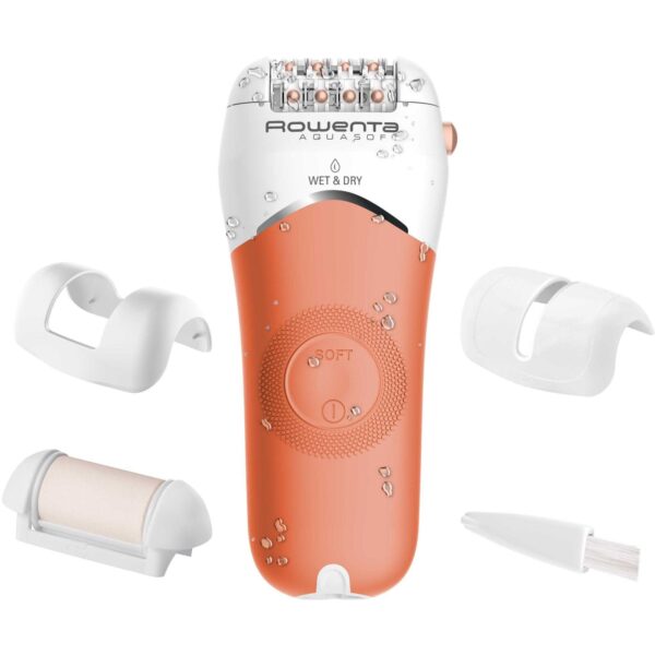 Epilator Rowenta Aqua Soft EP4920F0, 24 pensete, 2 viteze, Umed/Uscat, Corai - Cod produs: 144179