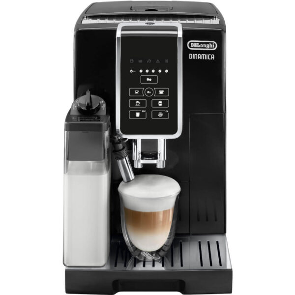 Espressor automat DeLonghi Dinamica ECAM 350.50.B, 1450 W, 1.8 L, 15 bar, Carafa pentru lapte, Sistem LatteCrema, 13 trepte de macinare, Negru - Cod produs: 150357