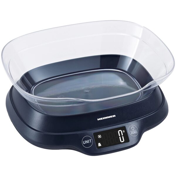 Cantar electronic de bucatarie cu bol Heinner Linnen HKSB-TC5P, 5 kg, Negru - Cod produs: 141633