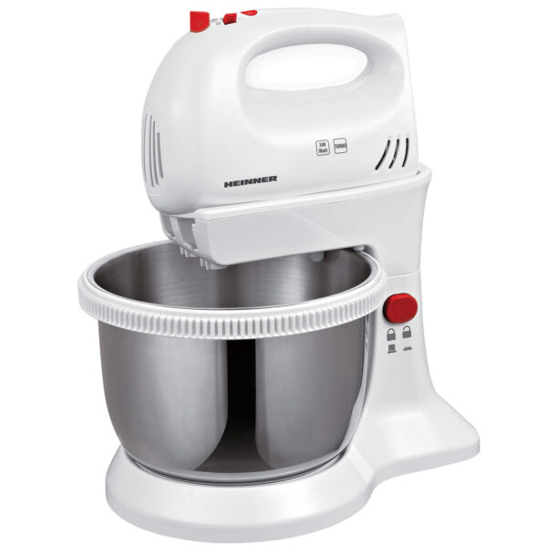 Mixer cu bol Heinner HMBR-300W, 300 W, 3.4 l, 5 viteze, Alb - Cod produs: 115057