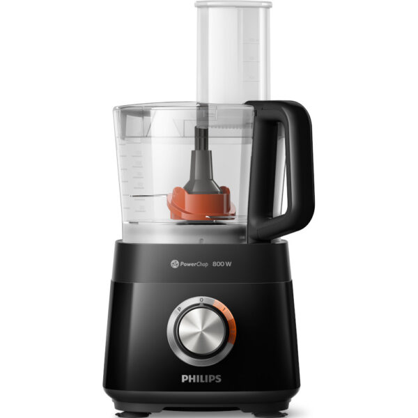 Robot de bucatarie HR7510/10 Philips Daily Collection, 800 W, 2 viteze + puls, 2.1 l, Capacitate blender 1 l, Dispozitiv de emulsifiere, Accesoriu de framantare, Negru - Cod produs: 150500