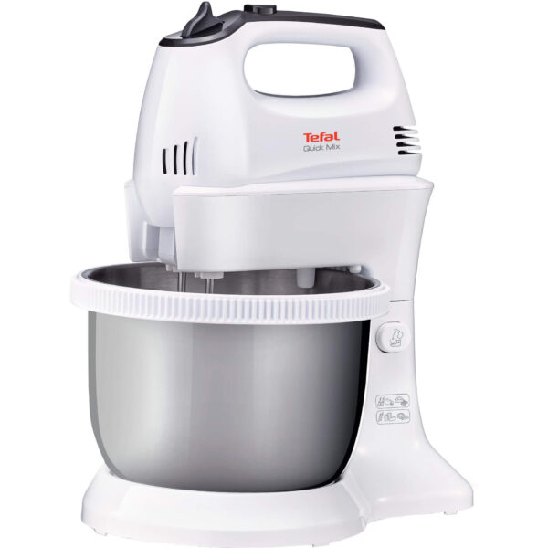 Mixer cu bol Tefal HT312138, 300 W, 3.5 l, 5 viteze, Alb/Argintiu - Cod produs: 124891