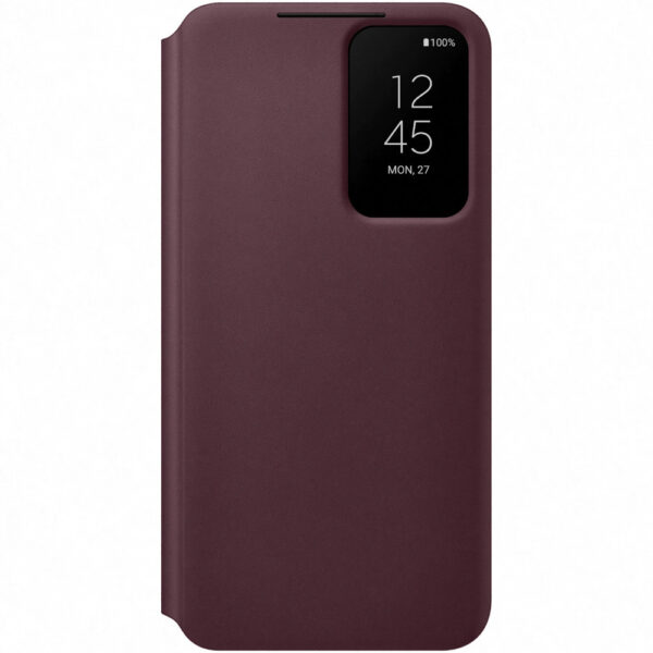 Husa de protectie Samsung Smart Clear View Cover pentru Galaxy S22, Burgundy - Cod produs: 150734