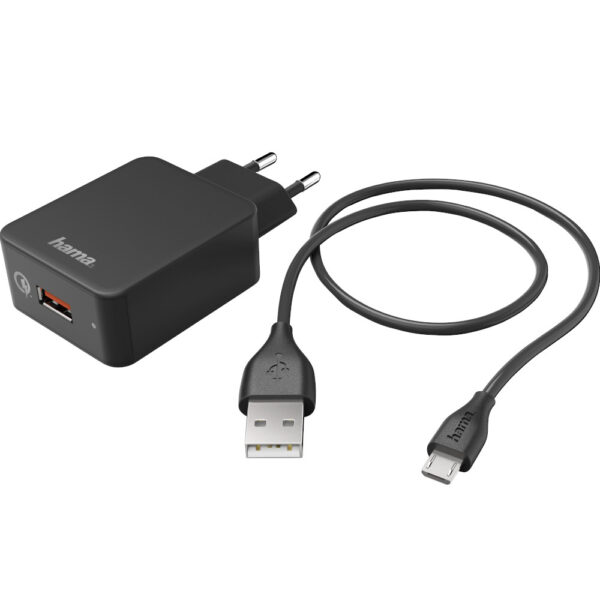 Incarcator retea Hama 178336, Qualcomm Quick Charge 3.0, MicroUSB, Negru - Cod produs: 141125