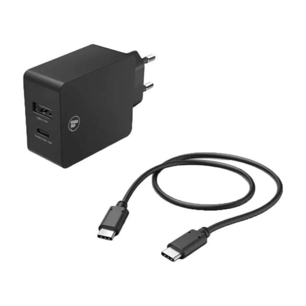 Incarcator retea Hama 210521, 1x USB-A, 1x USB Type-C + cablu USB Type-C, 1m, Negru - Cod produs: 149702
