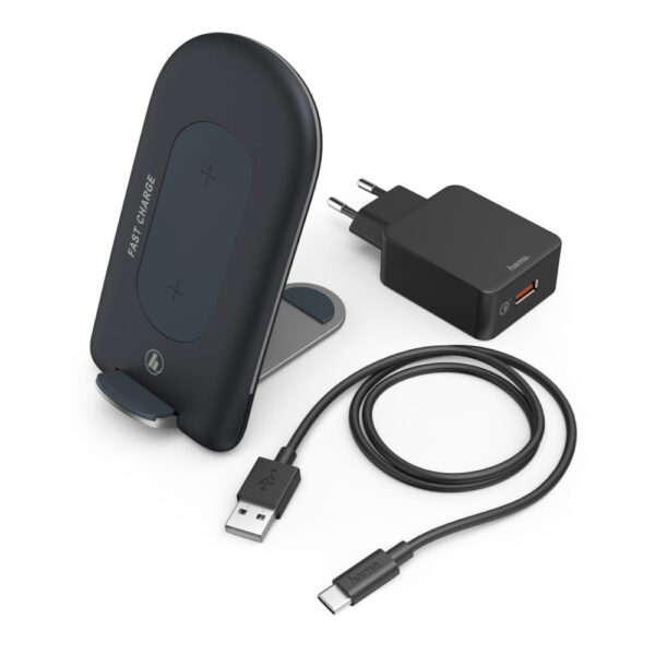 Incarcator Wireless Hama QI-FC15S, Fast Charging, Functie LED, Antracit - Cod produs: 149721
