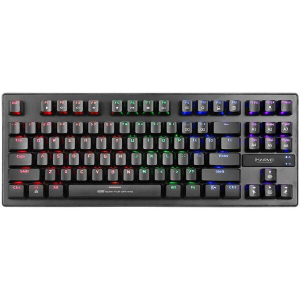 Tastatura gaming mecanica Marvo KG901, Switch-uri albastre, iluminare RGB, Negru - Cod produs: 140721