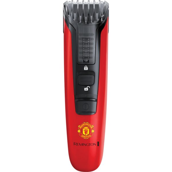 Aparat de tuns barba Remington Beard Boss Manchester United Edition MB4128, Acumulator, Lame CaptureTrim, Negru/Rosu - Cod produs: 138183