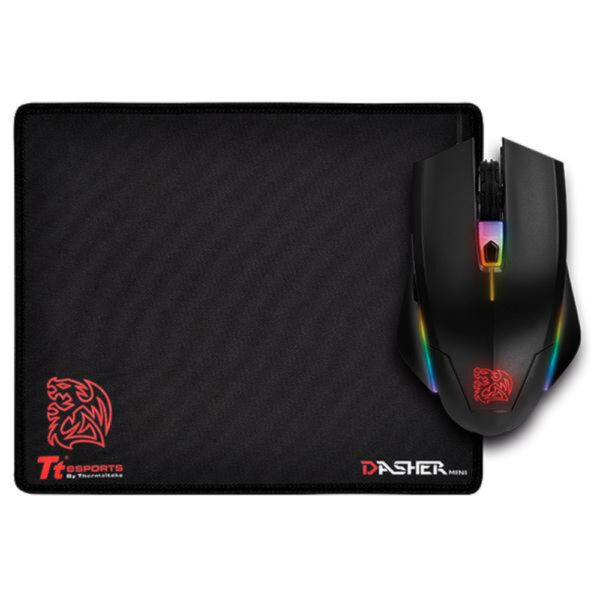 Mouse gaming si mousepad Tt eSPORTS Talon Elite, Iluminare RGB, Negru - Cod produs: 148528