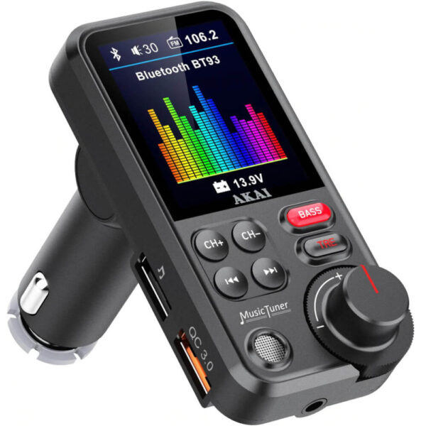 Modulator FM AKAI FMT-93BT, Bluetooth, Microfon Incorporat, Negru - Cod produs: 151913