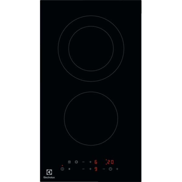 Plita vitroceramica Domino Electrolux LHR3233CK, 29 cm, 2 zone de gatit, Negru - Cod produs: 147599