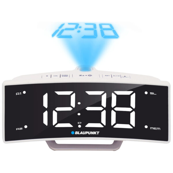 Radio cu Ceas Blaupunkt CRP7WH, Proiector, USB, Alb - Cod produs: 149317